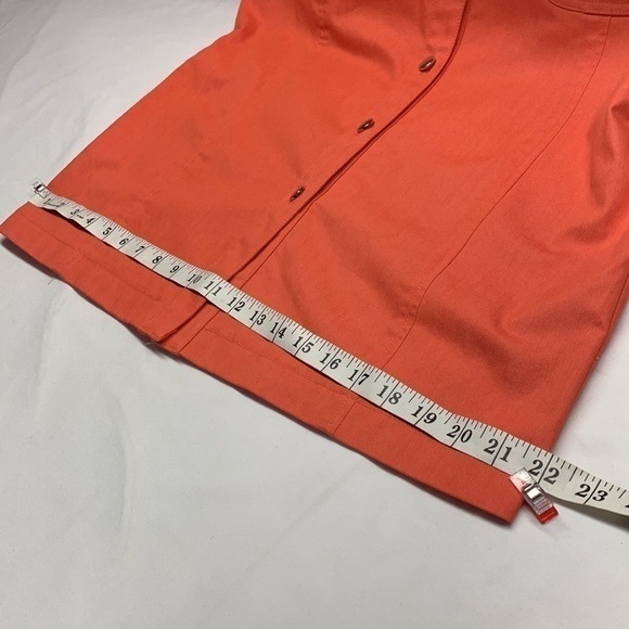 Dress Barn Front Button Belted Short Sleeve Dress Colour Orange Size 10 - Picture 10 of 10